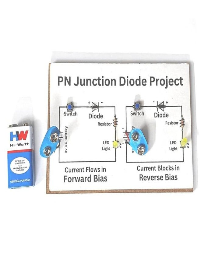 ESPtronics مجموعة أدوات مشروع علمي فيزيائي جاهزة من ESPtronics، تتضمن نموذجًا عمليًا لثنائي الوصلة PN، للانحياز الأمامي والعكسي، مناسبة لطلاب الصف الثاني عشر. - Image 1